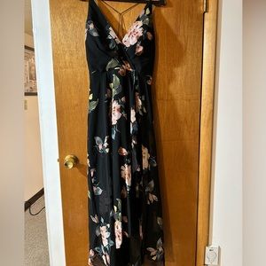 Jenny Yoo Floral Floor Length Strappy Dress